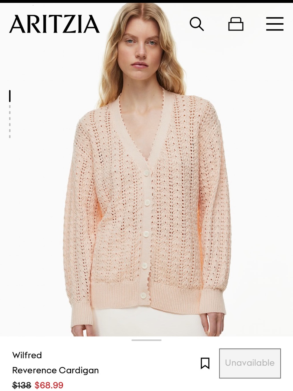 Wilfred Reverence Cardigan - Blush/peach